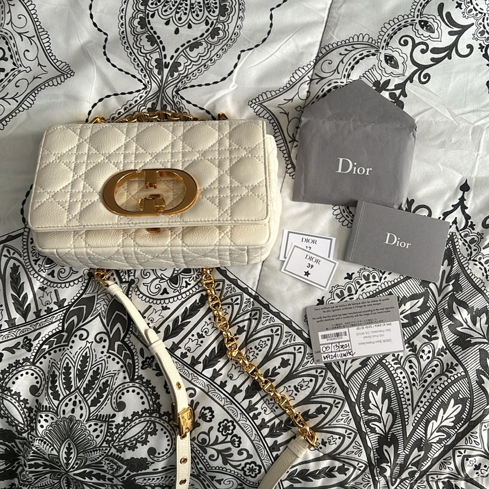 Dior Caro bag White authentic in Small